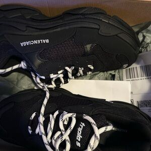 Balenciaga Black and White Athletic Shoes